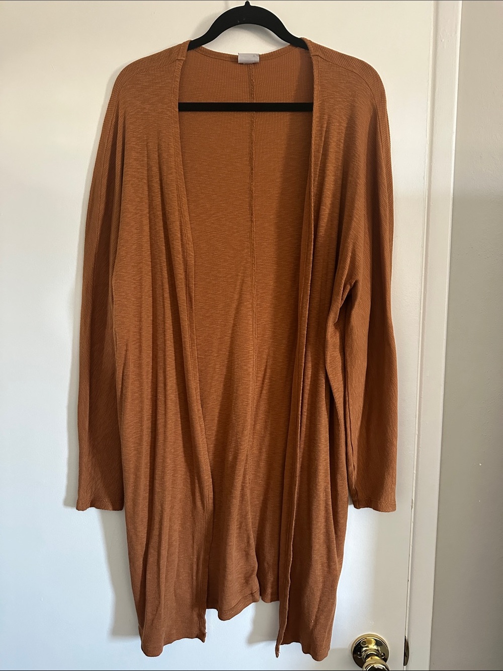 a new day Open-Front Long Cardigan Sweater - Rust Brown size M